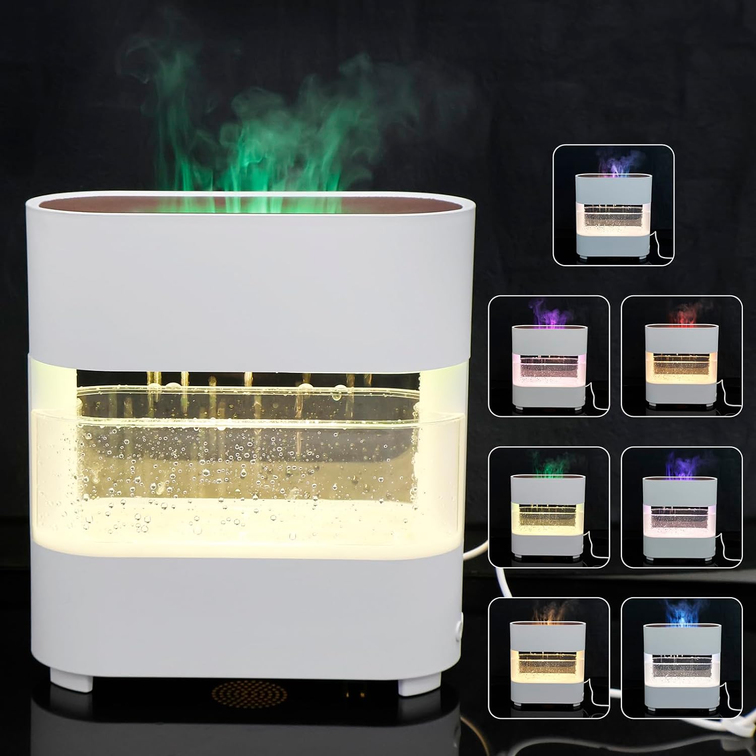 Flammen Aroma Diffuser, Upgrade 7 Farben Licht Ätherische Öle, Aroma Diffuser - LoXus